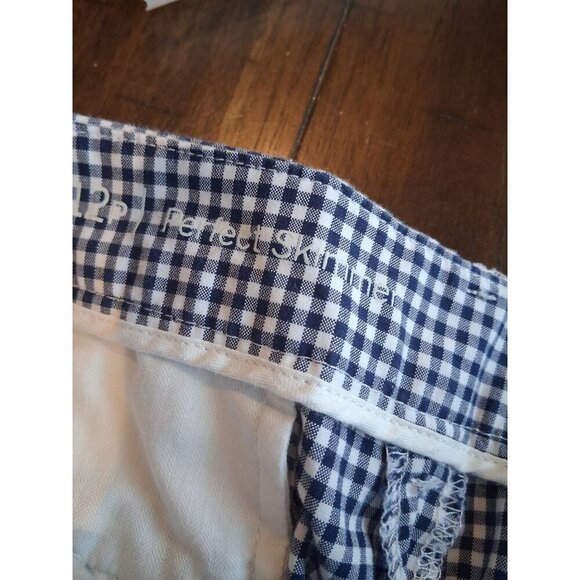 Talbots Navy Blue & White Gingham Check Cropped Pants size 12P - Picture 4 of 7